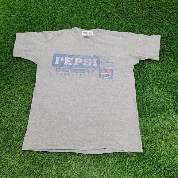 Vintage 90s Pepsi Generation Shirt L/XL 23x29 Gray - Picture 1 of 16